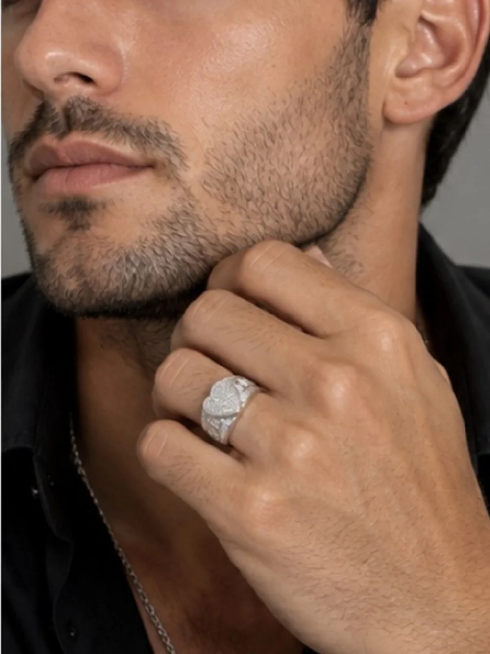 New 14k White Gold Plated Heart Ring